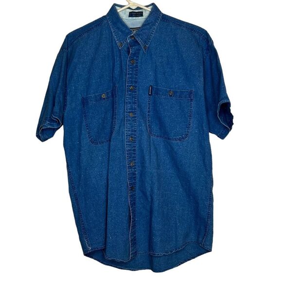 Vintage Chaps Ralph Lauren linen cotton blend chambray button down size Medium - Picture 1 of 4